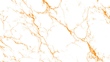 Marble texture with orange veins on white background