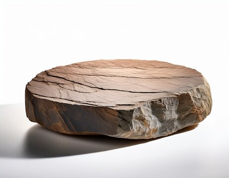 flat rock podium for product display isolated on white background