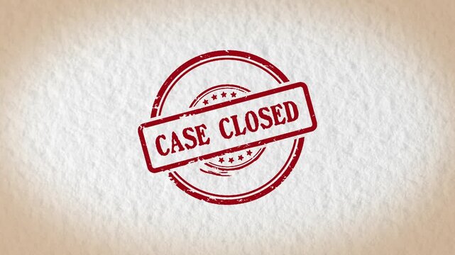 CASE CLOSED stamp style word