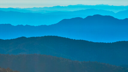 Aerial Blue Mountain Layers Over Bristlecone White Mountain California
