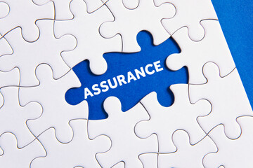 Fototapeta premium business concept puzzle with assurance world