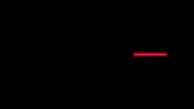 red bouncing laser beam moving back and forth in a horizontal motion like a laser detection scanner device or a thin beam of  light from a sci-fi spaceship heads up display or tracker scanning device