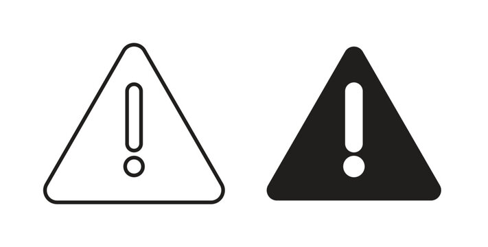 attention signs vector symbol with editable stroke and flat versions