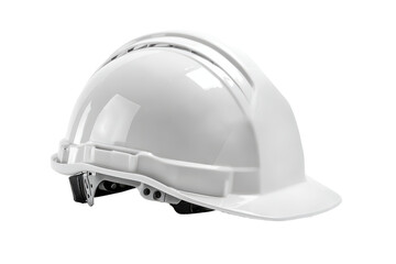Fototapeta premium White hard hat safety helmet isolated on transparent background. White hard hat for construction safety protection isolated on white background.