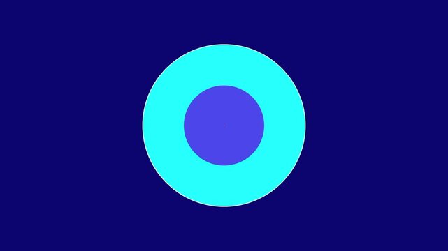 A concentrated orange circle centered within a larger dark blue disk creates a minimalist target appearance that emphasizes central focus and clean geometric lines for the observer