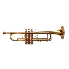 Obraz premium A shiny gold trumpet on transparent background