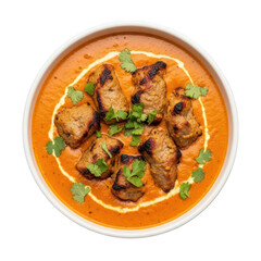 Fototapeta premium Grilled meat in spicy sauce isolated on transparent background