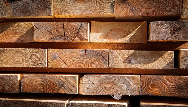close up stacked lumber freshly cut wood texture lumber timber - Powered by Adobe