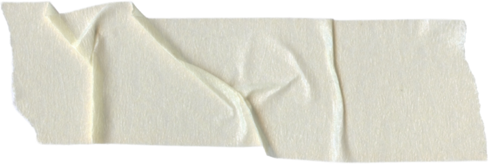 Adhesive washi crumpled paper tape isolated element. Craft scrapbooking transparent element with grunge texture. Torn ripped note memo sticker 