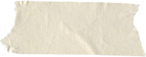 Adhesive washi crumpled paper tape isolated element. Craft scrapbooking transparent element with grunge texture. Torn ripped note memo sticker 