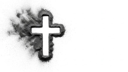 Ash Wednesday Cross Sign, Christian Symbol, Religious Background