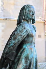 Anne Duchess of Brittany captivating statue in Nantes during summer days