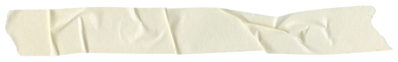 Adhesive washi crumpled paper tape isolated element. Craft scrapbooking transparent element with...