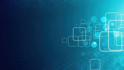 Modern technology background with glowing blue squares and dots