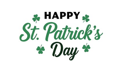 Fototapeta premium Happy st patrick's day wishes with shamrocks and green decorations