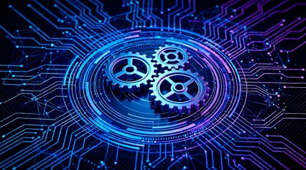 Digital gear technology background representing system automation