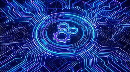 Digital gear technology background representing system automation