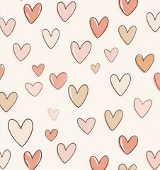 valentines abstract background with soft hearts