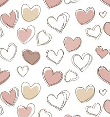 valentines abstract background with soft hearts