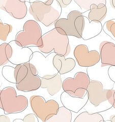 valentines abstract background with soft hearts