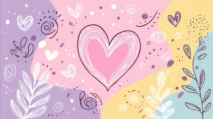 valentines abstract background with soft hearts