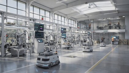 Advanced Robotics in Modern Industrial Automation Facility