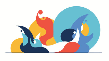 Obraz premium Abstract Colorful Shapes and Forms Design.