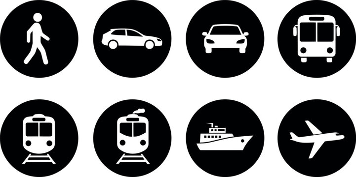 Transport icons set Vector