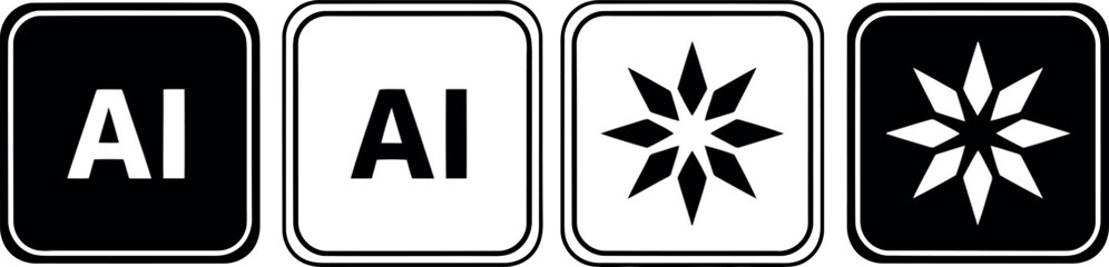 Fototapeta premium Ai icons and star symbols Vector