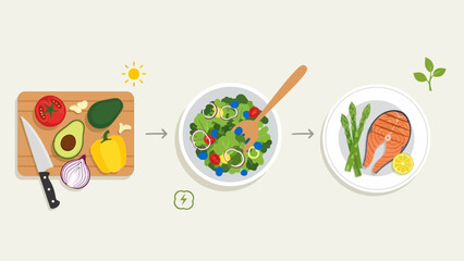 Preparing Healthy Meal with Fresh Ingredients.