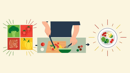 Preparing Healthy Meal with Fresh Vegetables.