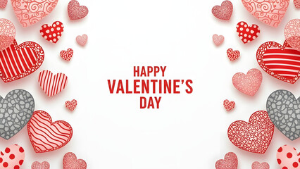 Valentine's day greeting card with colorful hearts