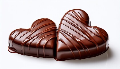 Melting Chocolate Hearts Isolated On Transparent Background For Valentine S Day