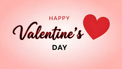Happy valentine's day greeting card with red heart