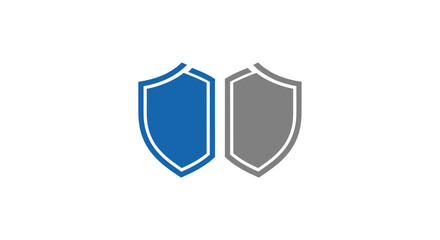 Two Minimalist Shields Symbolizing Security, Protection, and Assurance Concepts