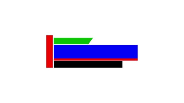 Animated lower third title bar for videos. Color block banner with sharp motion lines. Modern overlay element for media and content creators. Lower third for media, news, broadcast.
