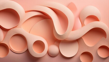 Soft Peach Colored Abstract Shapes On A Gradient Background