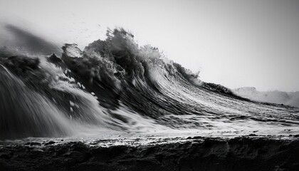 Dramatic Grayscale Paint Splash Abstract Minimalist Texture Background