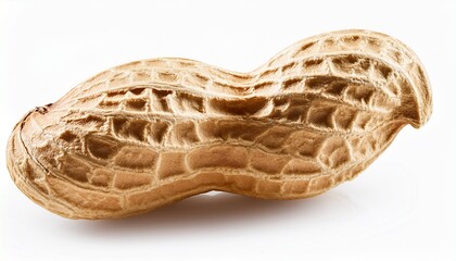 Single Peanut In Nutshell Isolated On White