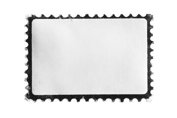 Blank postage stamp with perforated edges isolated on transparent background. Blank postage stamp clean postage stamp isolated on white background.