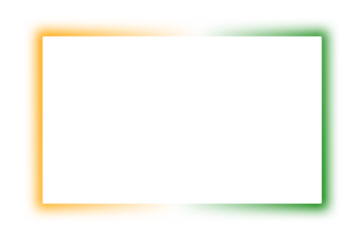 Indian flag, Orange, green Neon rectangular shape frame. Vivid glowing lavender border, grainy finish. A versatile design element for banners, photos, and presentations on a transparent background.