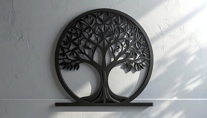 Contemporary metal tree circular wall decor high resolution picture