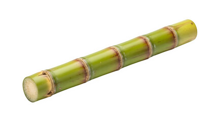 Sugarcane piece, isolated on white or transparent background, high resolution, studio lighting, sharp focus, clean cutout, minimal shadow, PNG format