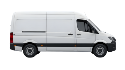 White van isolated on transparent background side view modern design