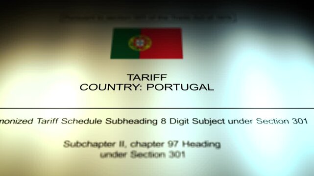 Cinematic Portugal - United States Tariff Document