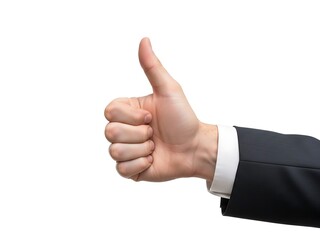 Businessman Giving Thumbs Up Gesture in Suit