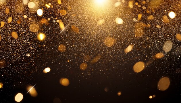 Fondo Con Particulas De Brillo Dorado Que Caen Confeti Dorado Cayendo Con Luz Magica Hermoso Fondo Claro
