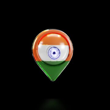 India Location Pin Icon Animation