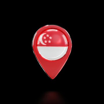 Singapore Map Marker Pin for Travel and Navigation Video