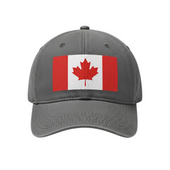 Classic Baseball Cap with Canadian Maple Leaf Emblem Celebrating Canada Day, Patriotic Headwear Isolated on Transparent Background